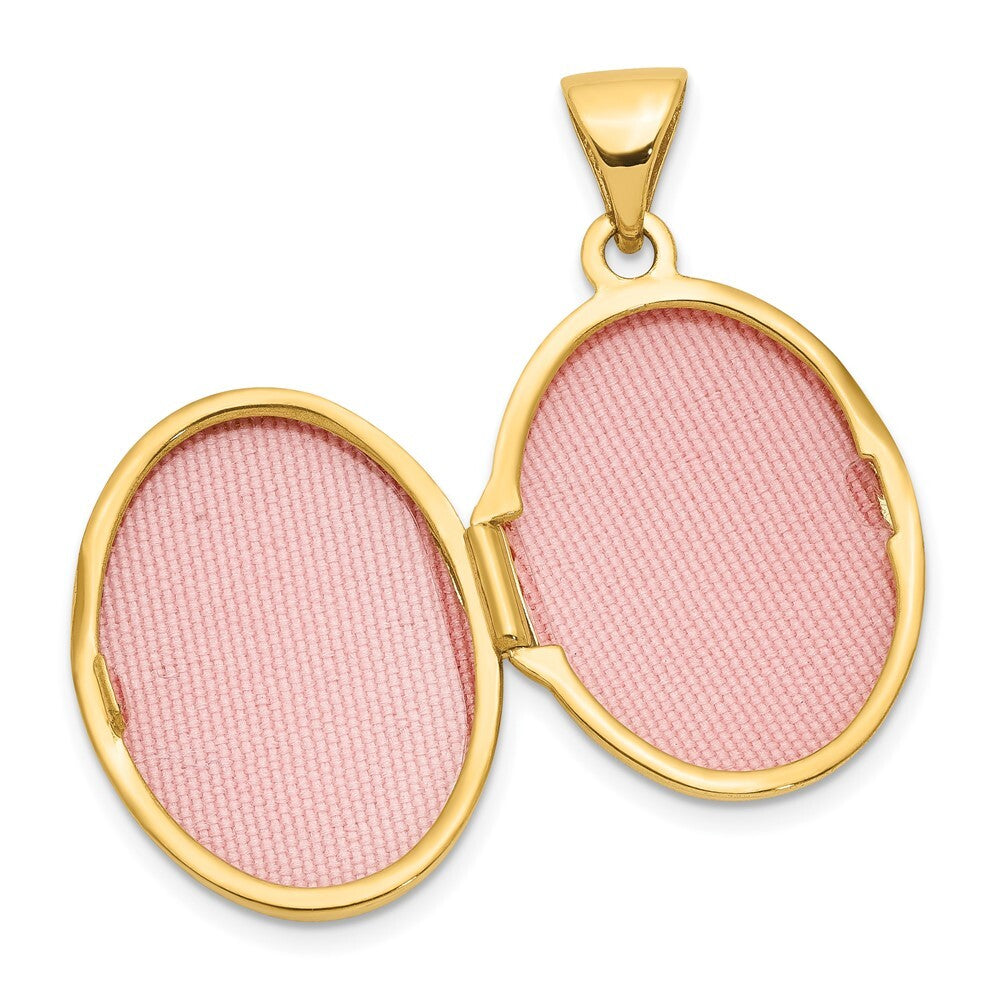 14k Yellow Gold Scroll Oval Locket Pendant for Women