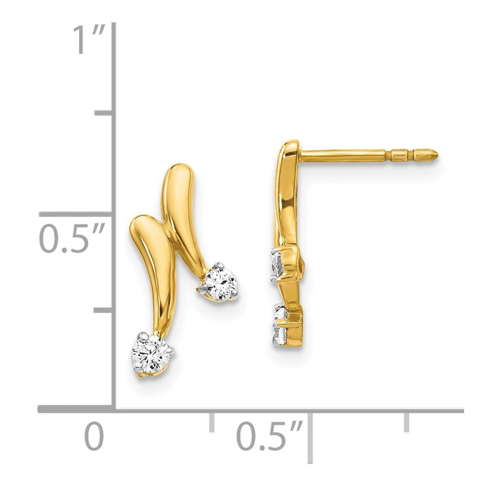 14k Yellow Gold Diamond Drop & Dangle Earrings