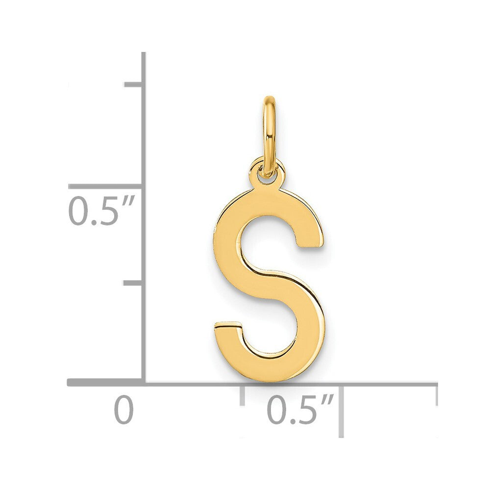 14k Yellow Gold Letter S Initial Pendant for Women