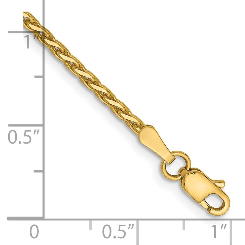 14k Yellow Gold 7 inch 1.9mm Diamond-cut Parisian Wheat Bracelet