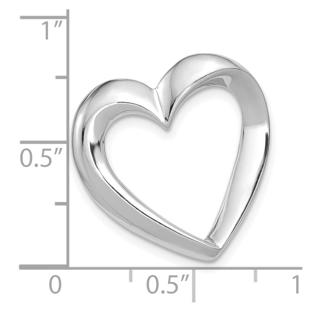 14k White Gold Heart Slide Pendant for Women