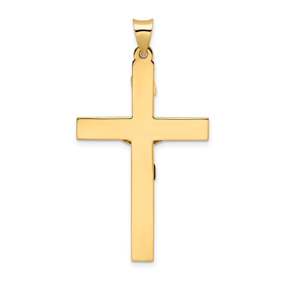 14k Two-Tone Gold Polished Solid INRI Crucifix Pendant