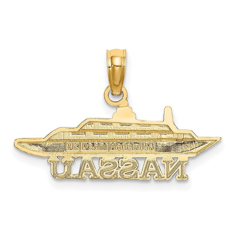 14k Yellow Gold NASSAU Cruise Ship Charm