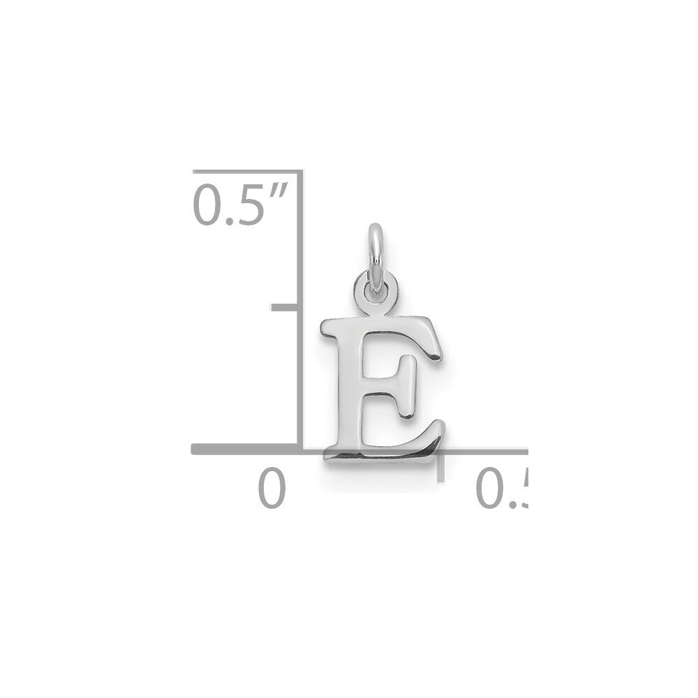 14k White Gold Cutout Letter E Initial Pendant for Women