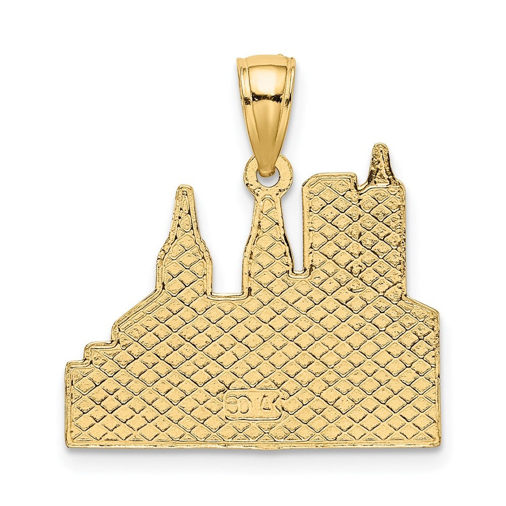 14k Yellow Gold Cut-out New York Skyline with Taxi Charm