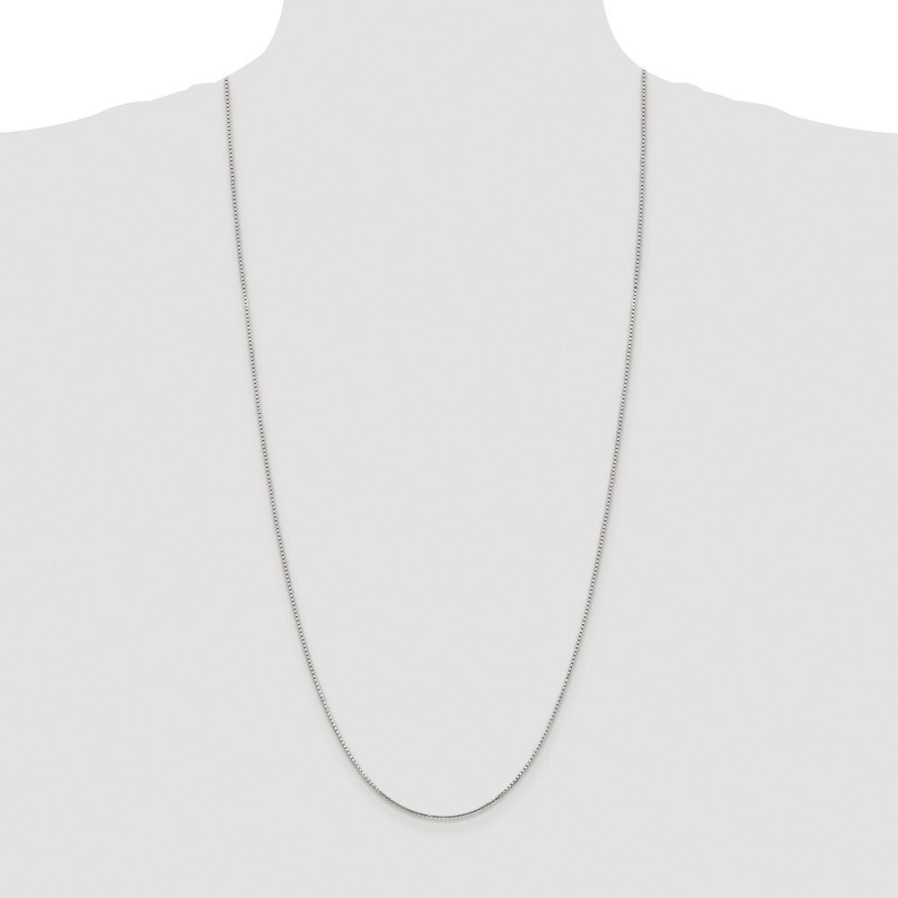 Sterling Silver Rhodium-plated 1.25mm 8 Sided Diamond-cut Box Chain