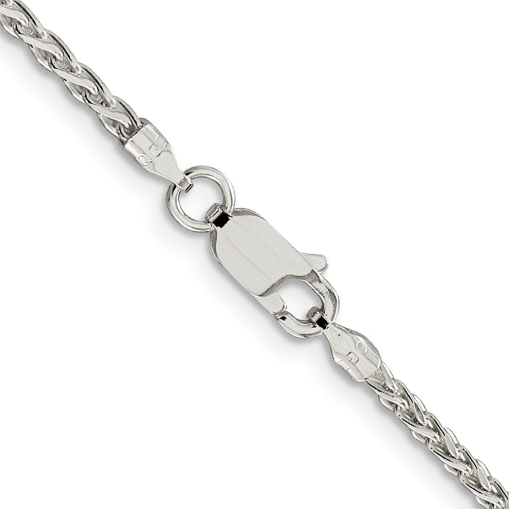 Sterling Silver 2mm Diamond-cut Spiga Chain Necklace