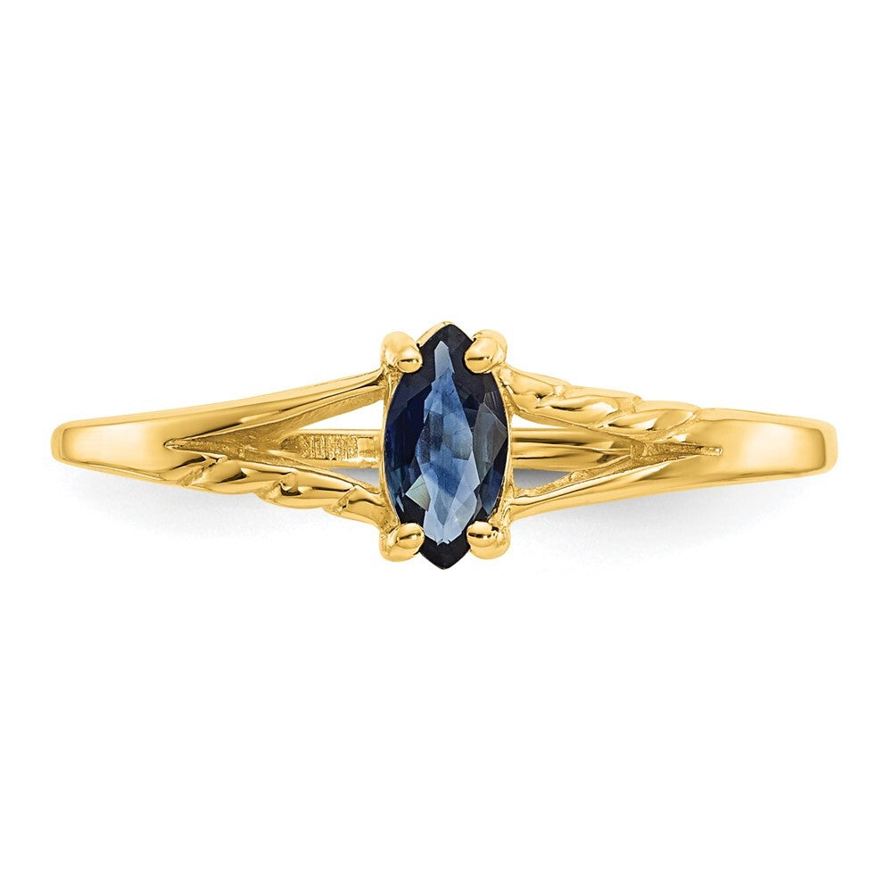 14K Yellow Gold Sapphire Birthstone Ring