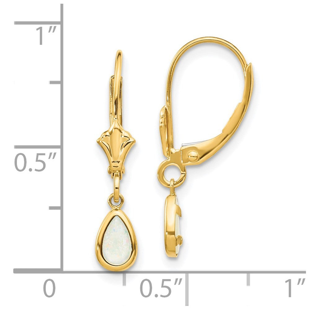 14k Yellow Gold 6x4mm Opal Stud Earrings
