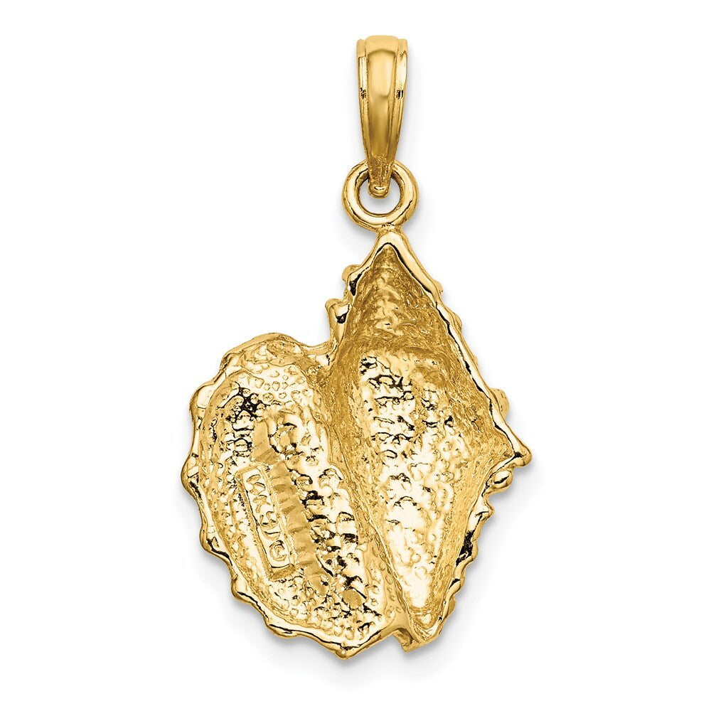 14k Yellow Gold Conch Shell Charm Pendant for Women