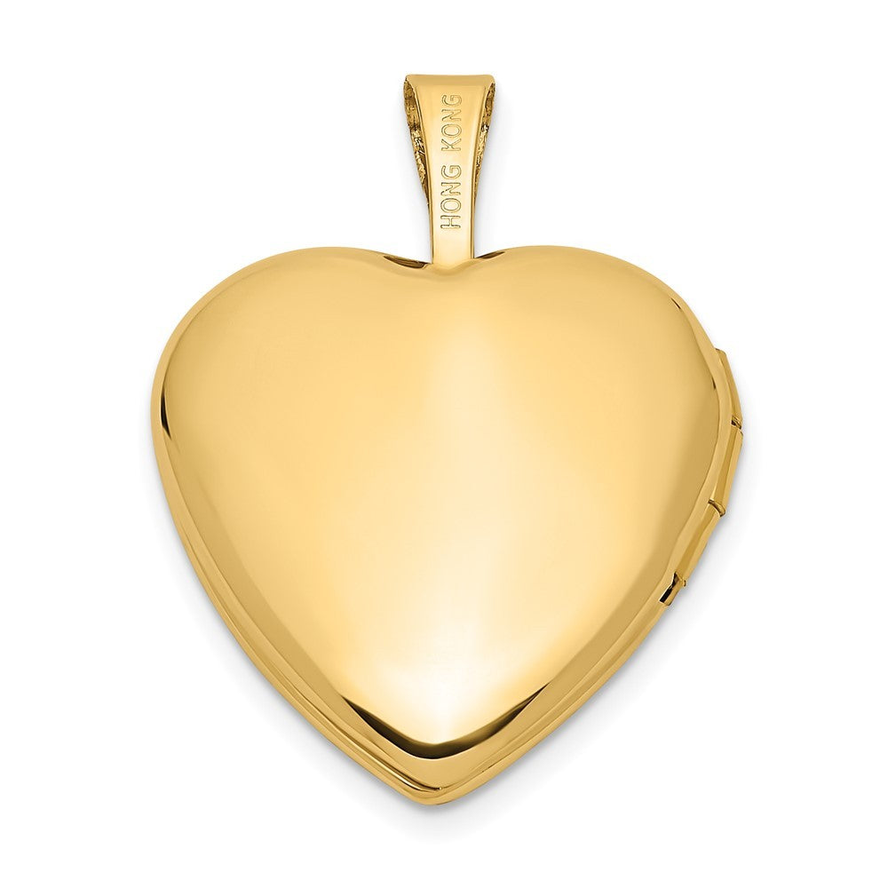 14k Yellow Gold Two Interlocked Hearts 16mm Heart Locket