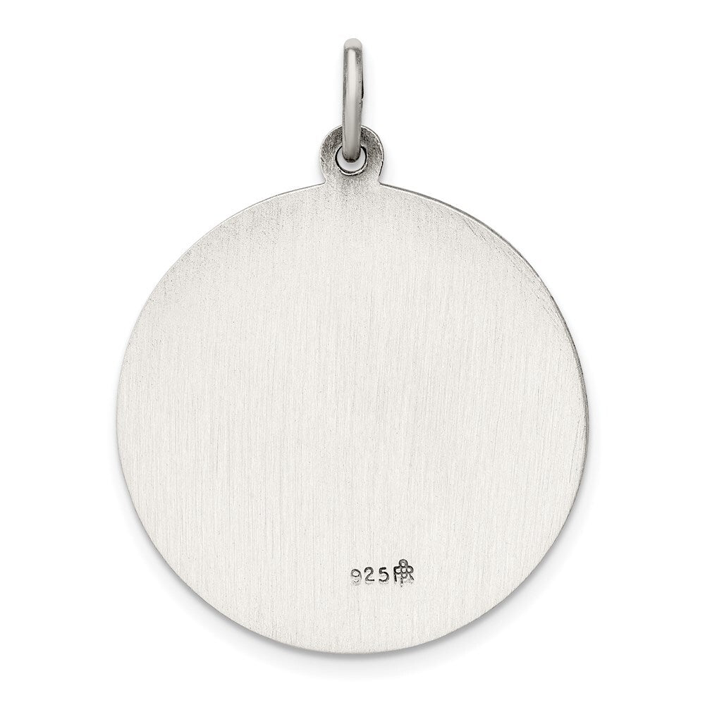 Sterling Silver Antiqued St. Christopher Medal Pendant