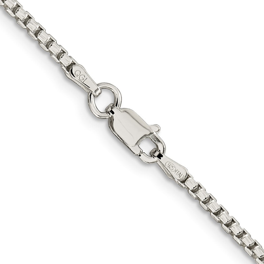 Sterling Silver 2mm Diamond-cut Round Box Chain Necklace