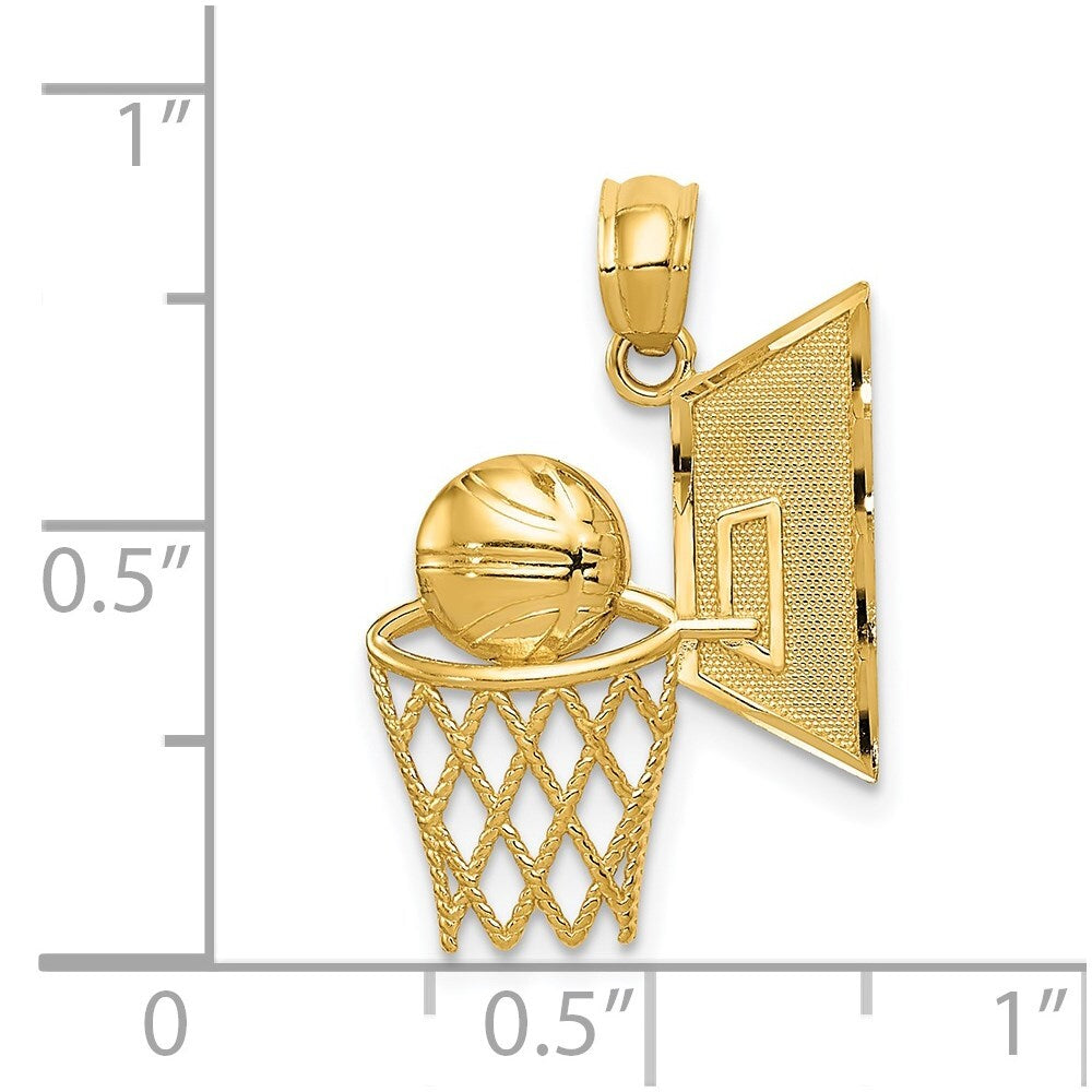 14k Yellow Gold Basketball Pendant for Women