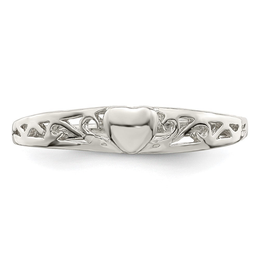 Sterling Silver Heart Ring Size 8