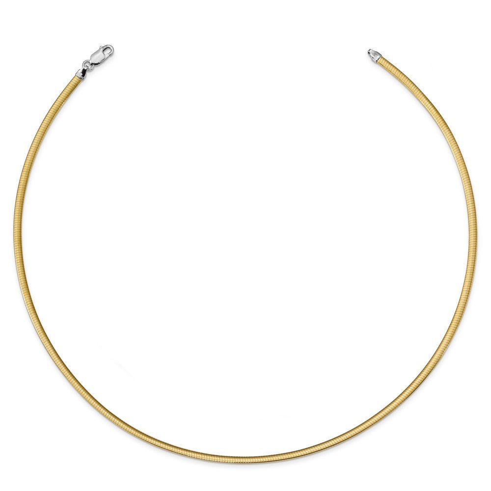 Sterling Silver Flash Gold-plated Reversible 3mm Cubetto Chain Necklace