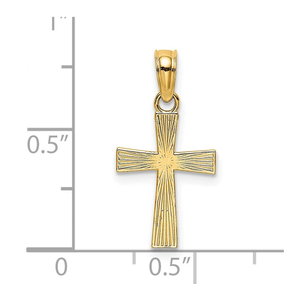 14k Yellow Gold Small Textured Cross Charm