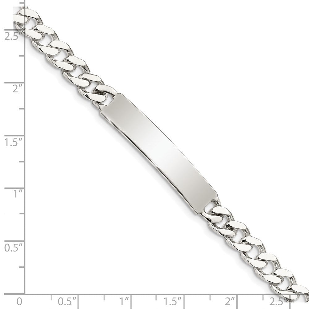 Sterling Silver 8inch Polished Engraveable Curb Link ID Bracelet