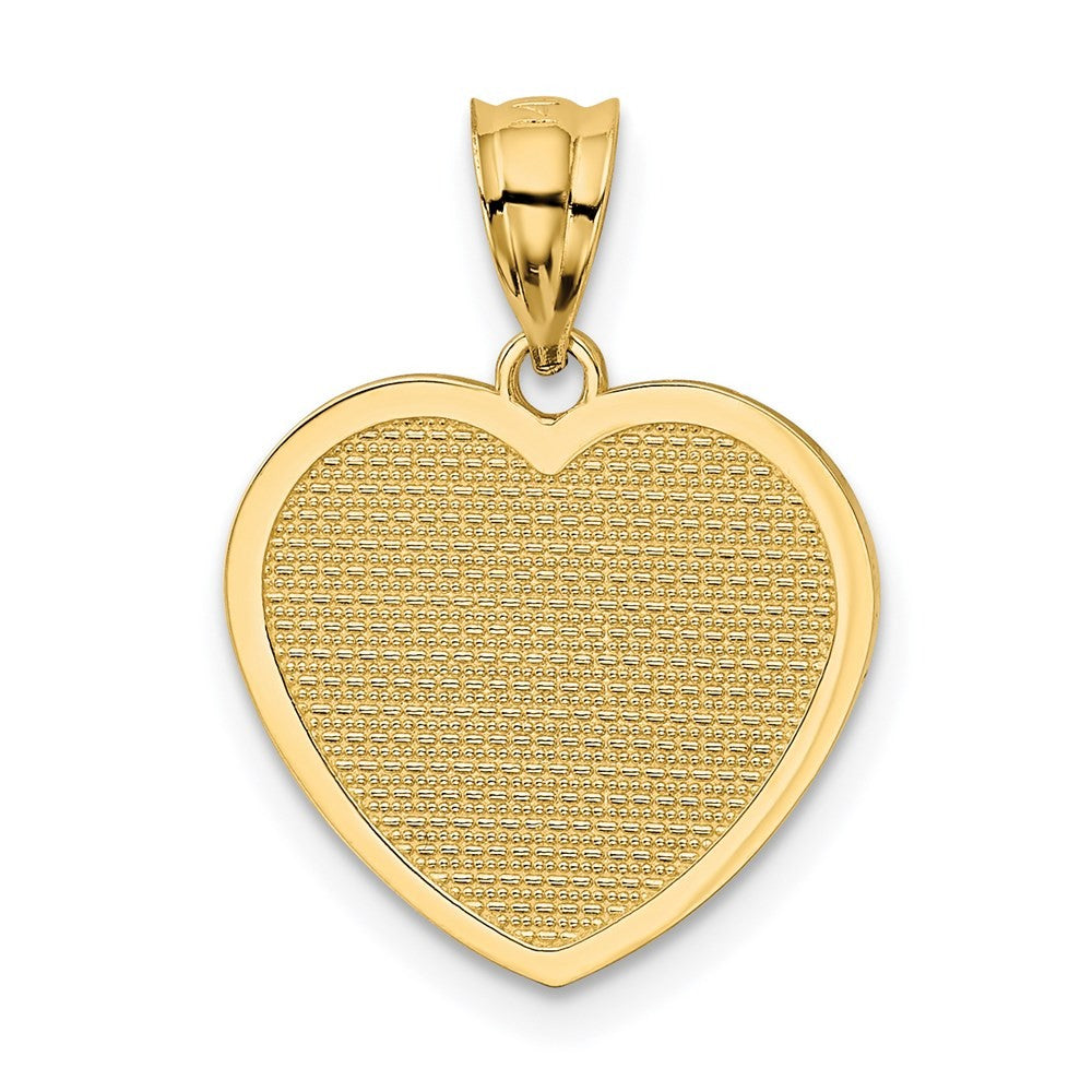 14k Yellow Gold Polished TE AMO Heart Pendant