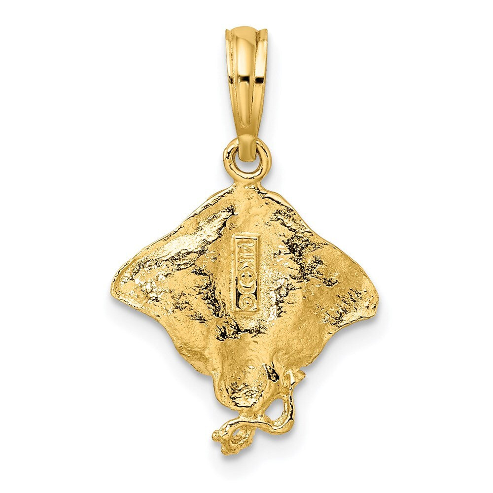 14k Yellow Gold Stingray Charm Pendant for Women
