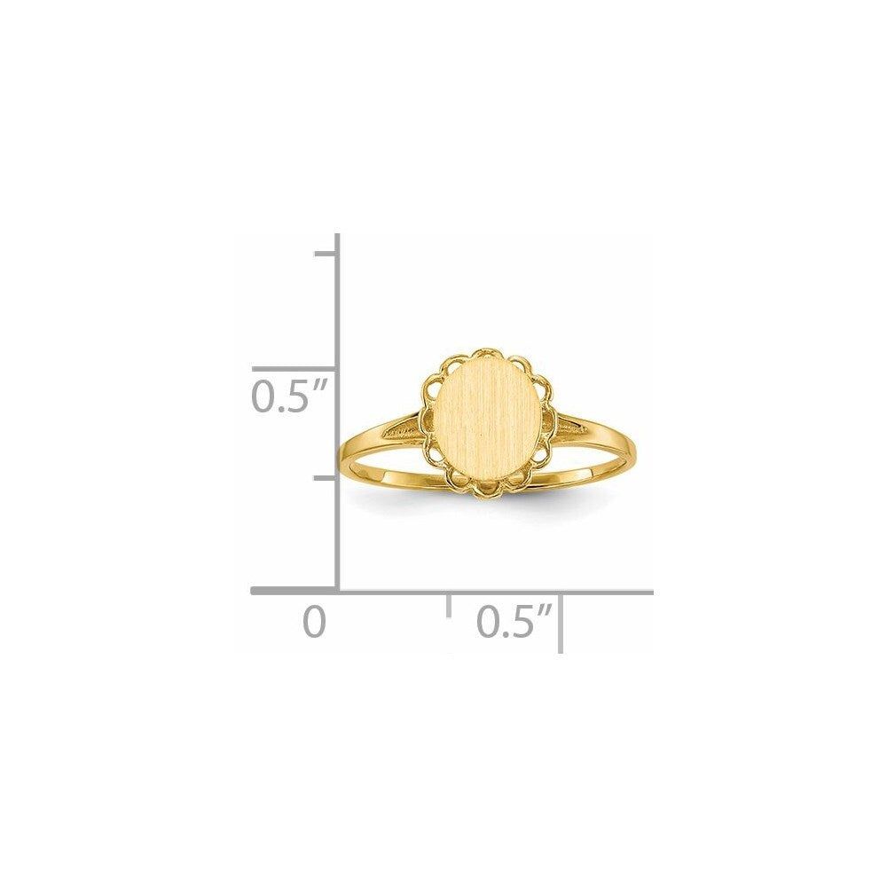 14K Yellow Gold 7.5x6.5mm Open Back Signet Ring