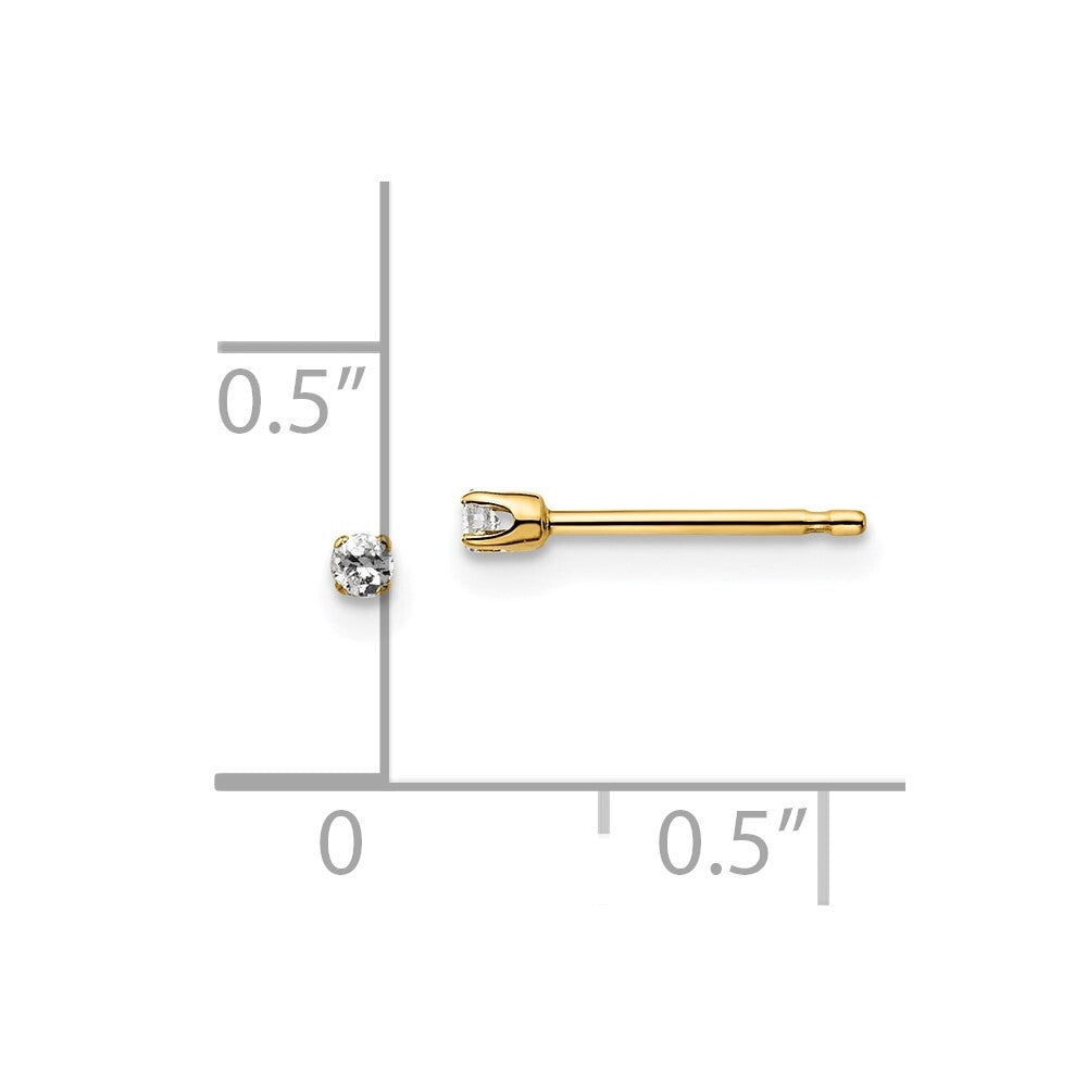 14k Yellow Gold .05ct. I2 K-L Diamond Push-on Stud Earrings Gift for Women