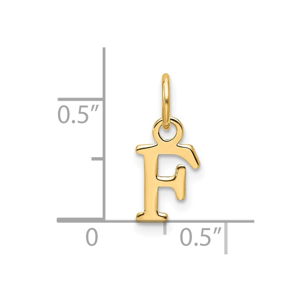 14k Yellow Gold Cutout Letter F Initial Pendant