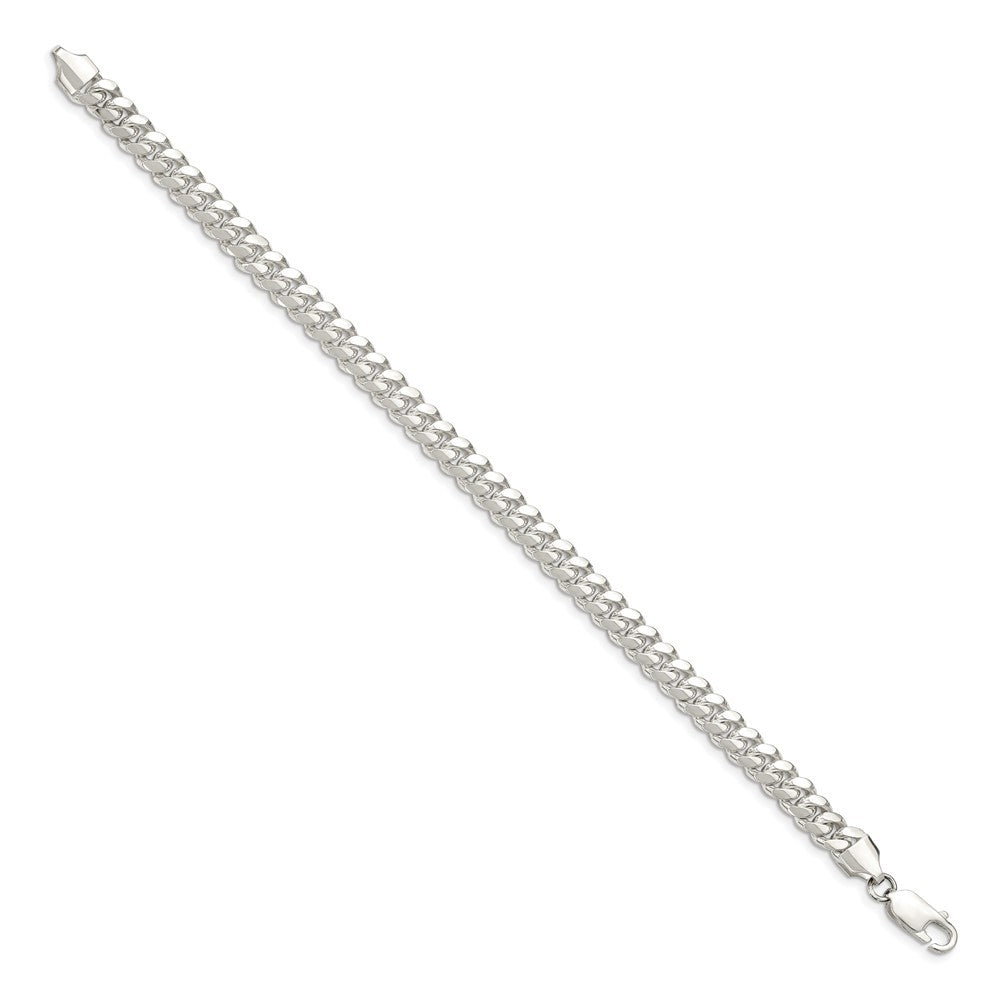 Sterling Silver 6.4mm Polished Domed Curb Chain Bracelet
