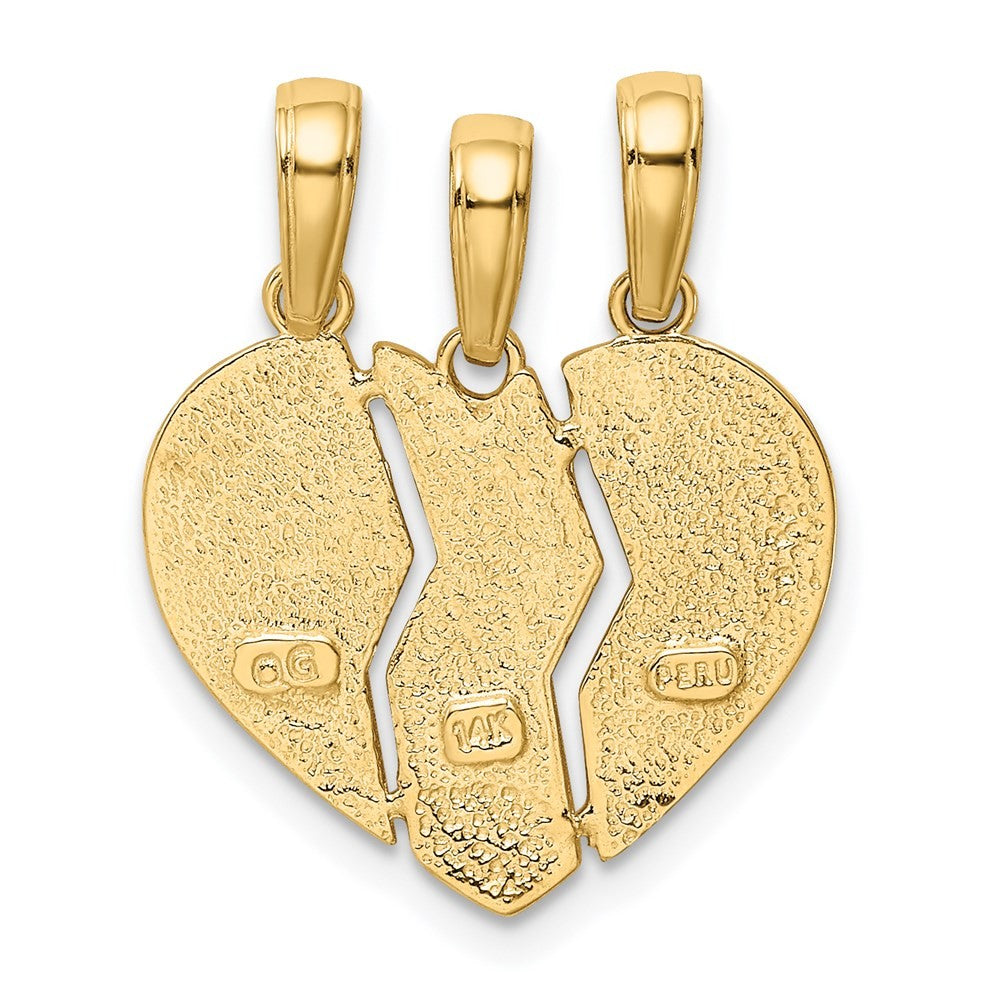 14k Yellow Gold Break-apart BIG SIS-MOM-LIL SIS Charm Pendant