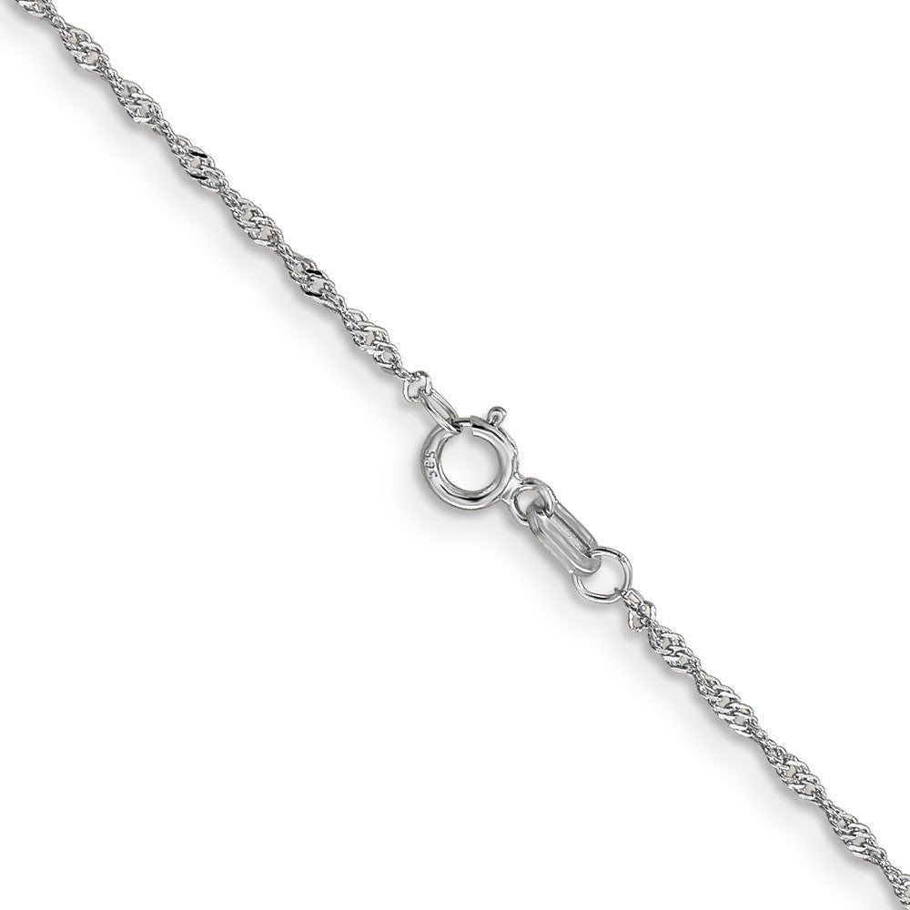 14K White Gold 14 inch 1.10mm Singapore with Spring Ring Clasp Chain Necklace