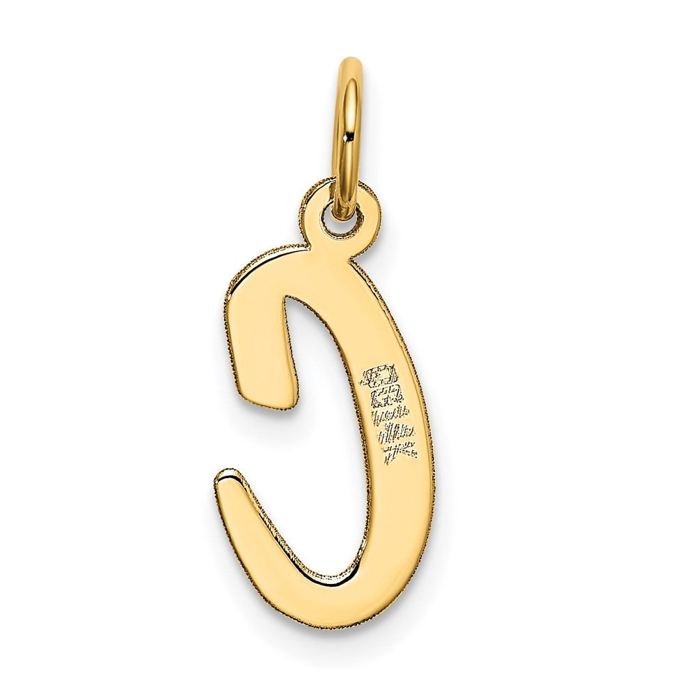 14k Yellow Gold Medium Script Letter C Initial Charm