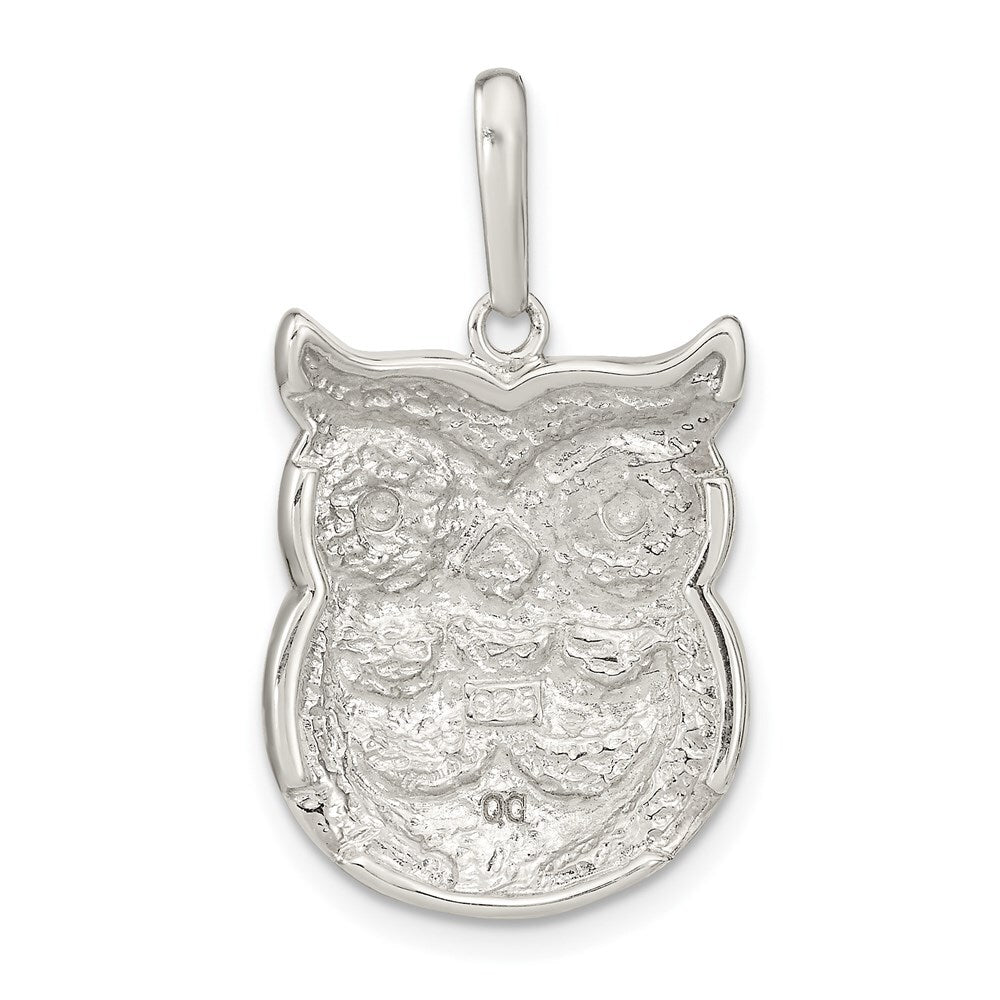 Sterling Silver MOP and Onyx Owl Pendant Holiday Gift for Women