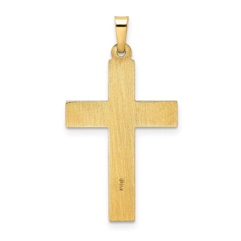 14k Yellow Gold Polished and Twisted Hollow Cross Pendant