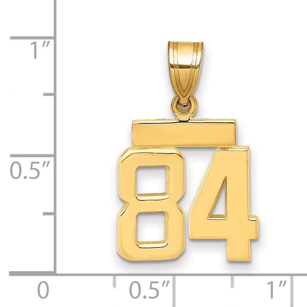14k Yellow Gold Small Polished Number 84 Charm Pendant for Women