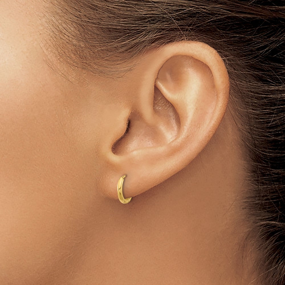 14k Yellow Gold Hinged Hoop Earrings