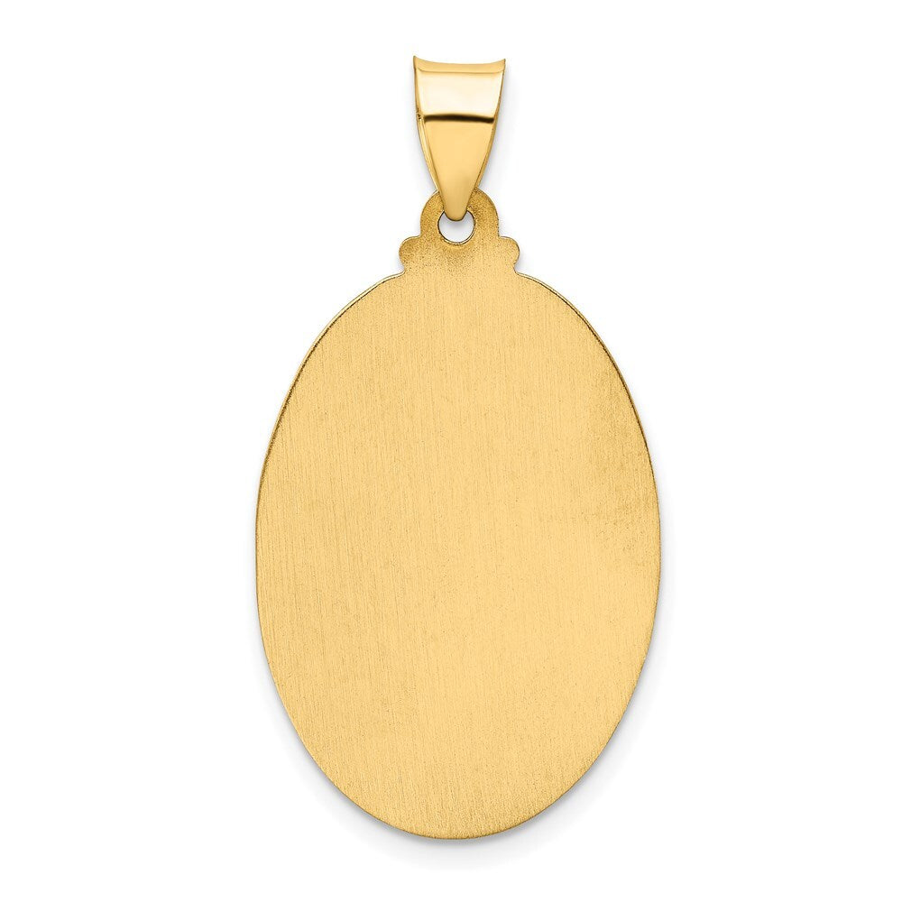 14k Yellow Gold Polished and Satin St Christopher Medal Hollow Pendant for Women