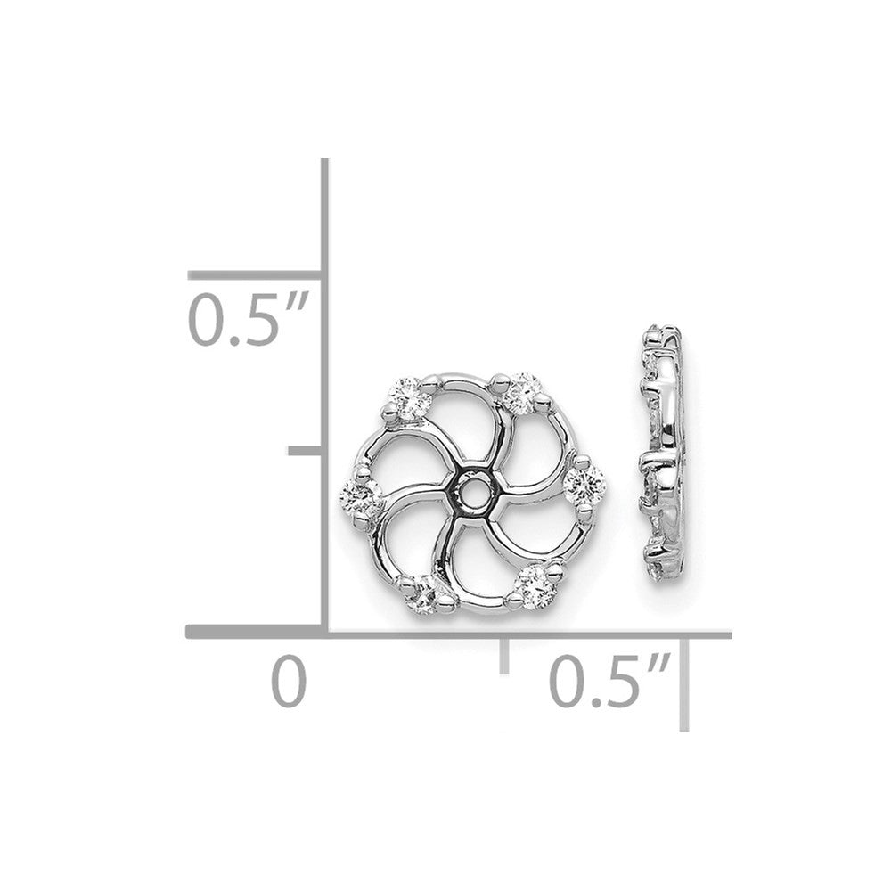 14k White Gold Diamond Earring Jacket