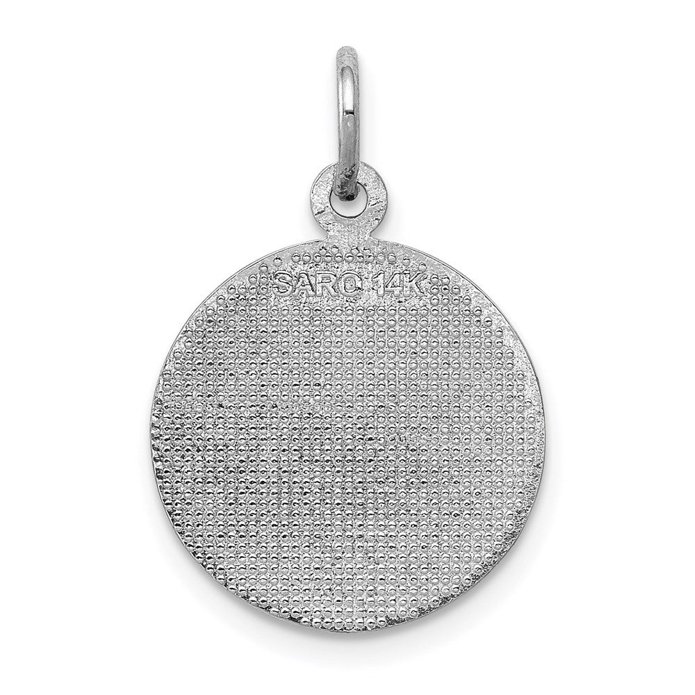 14k White Gold Communion Charm Pendant