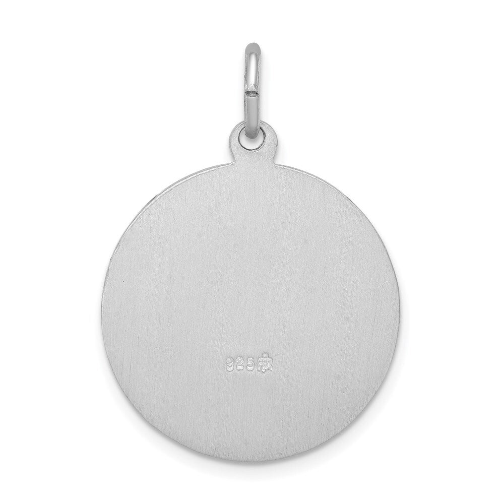 Sterling Silver Rhodium-plated Saint Anthony Medal Pendant