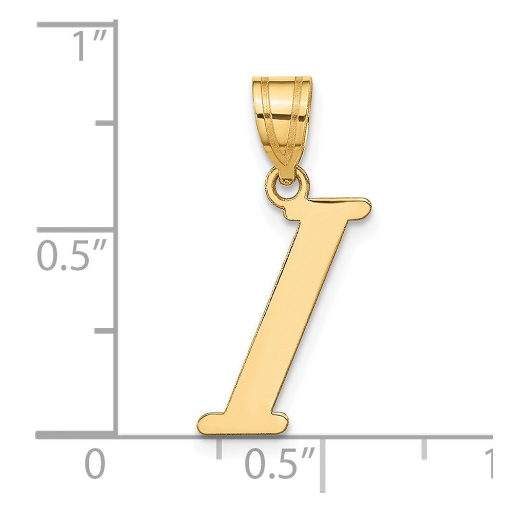 14k Yellow Gold Polished Letter I Initial Pendant for Women