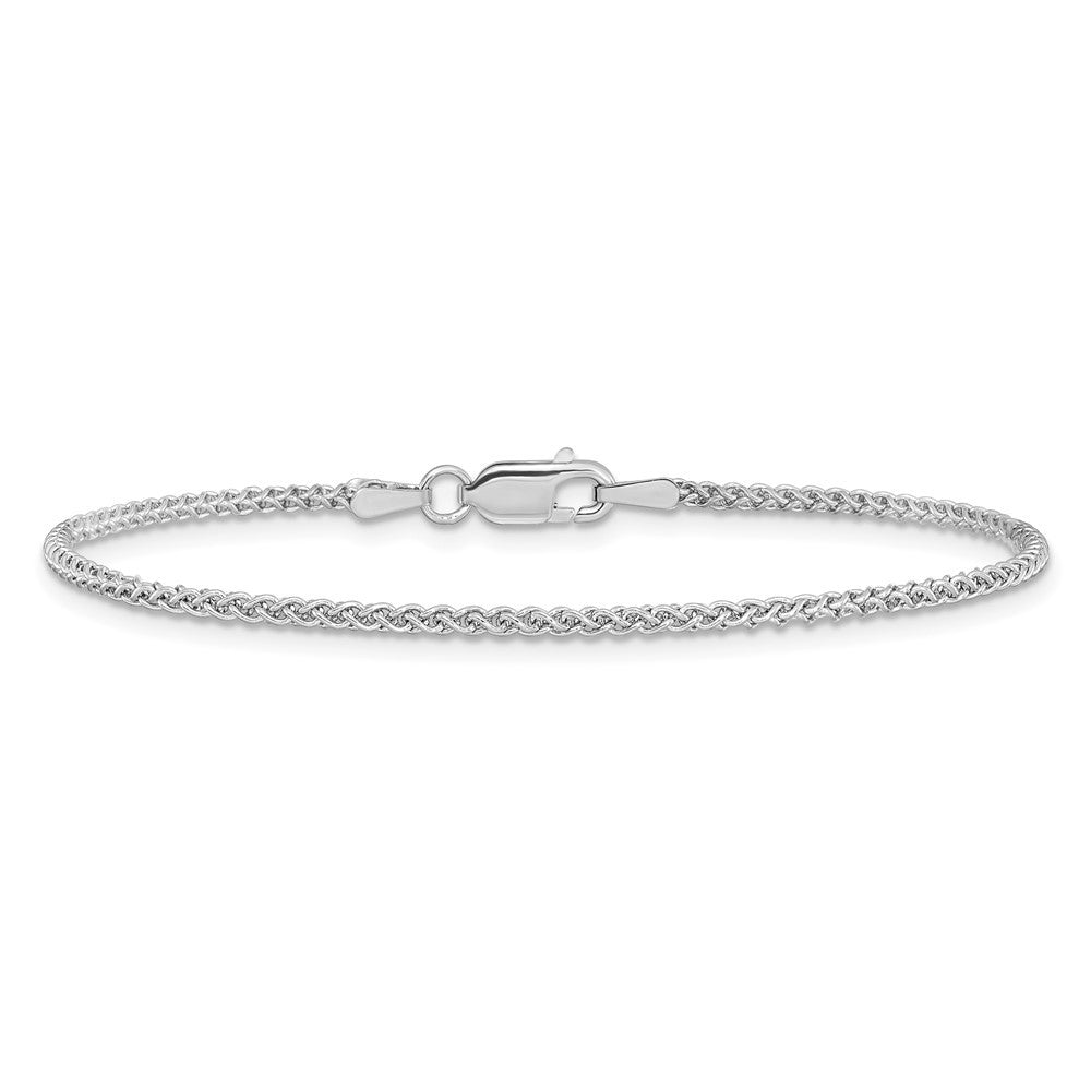 14K White Gold 9 inch 1.7mm Spiga with Lobster Clasp Chain Anklet