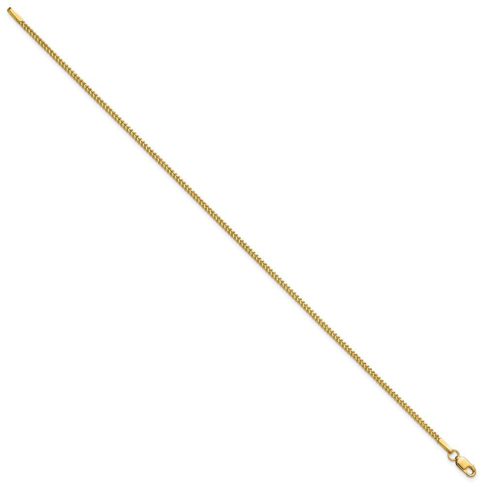 14k Yellow Gold 8 inch 1.3mm Franco Bracelet