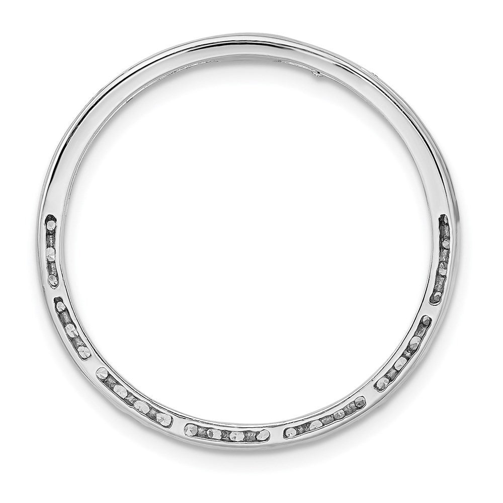 Sterling Silver Rhodium-platedCubic Zirconia Chain Slide Pendant