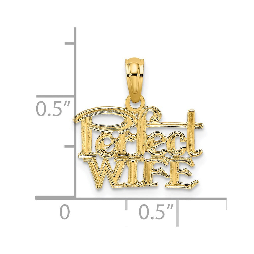 14k Yellow Gold PERFECT WIFE Charm