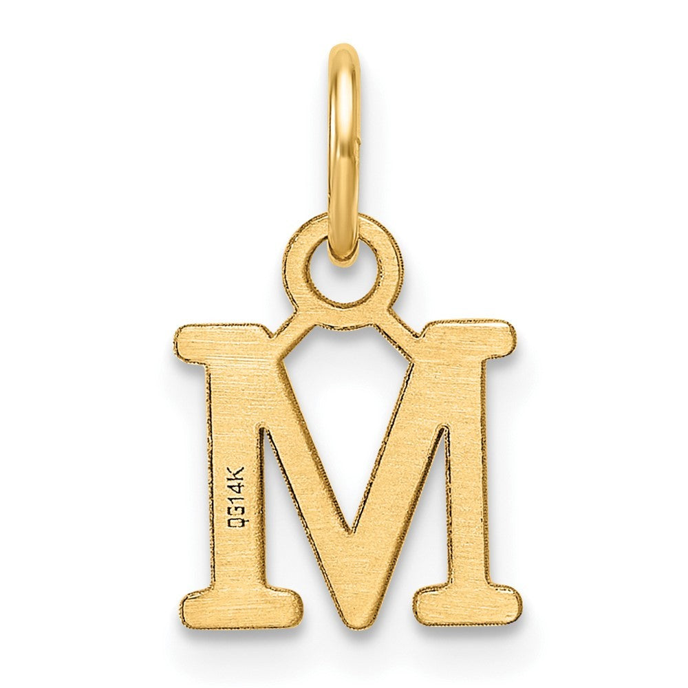 14k Yellow Gold Cutout Letter M Initial Pendant