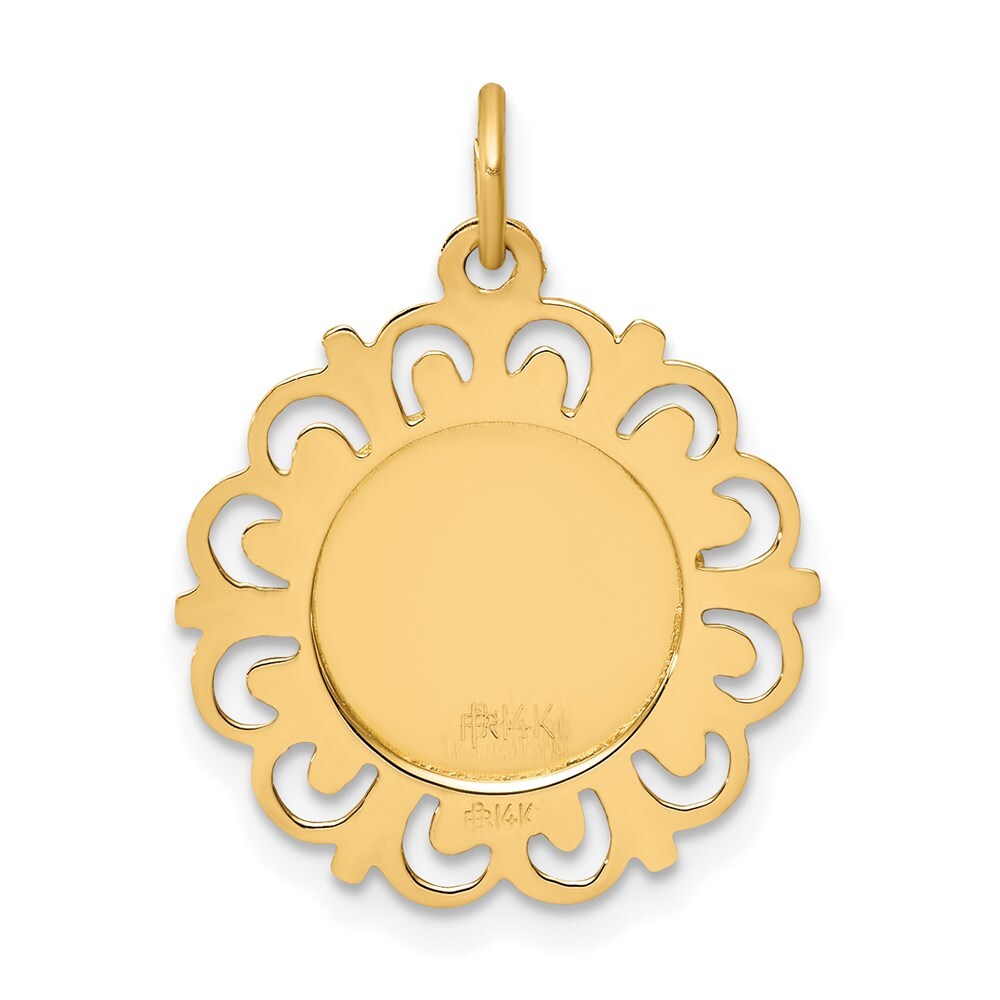 14k Yellow Gold Infant of Prague Medal Charm Pendant for Women