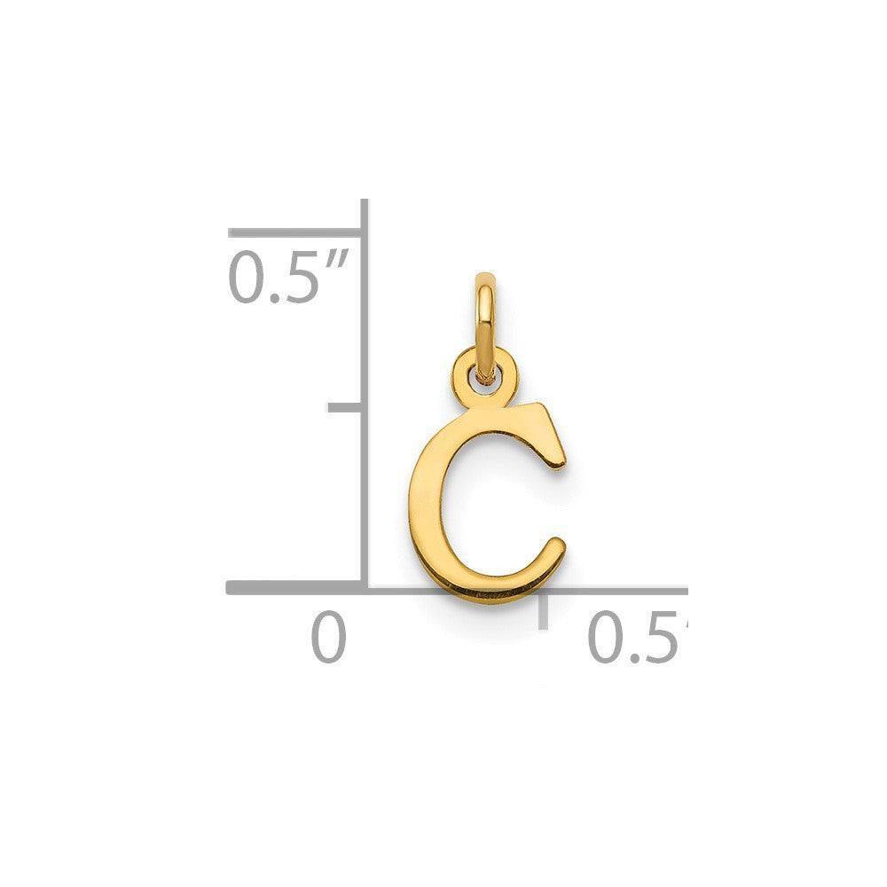 14k Yellow Gold Cutout Letter C Initial Pendant