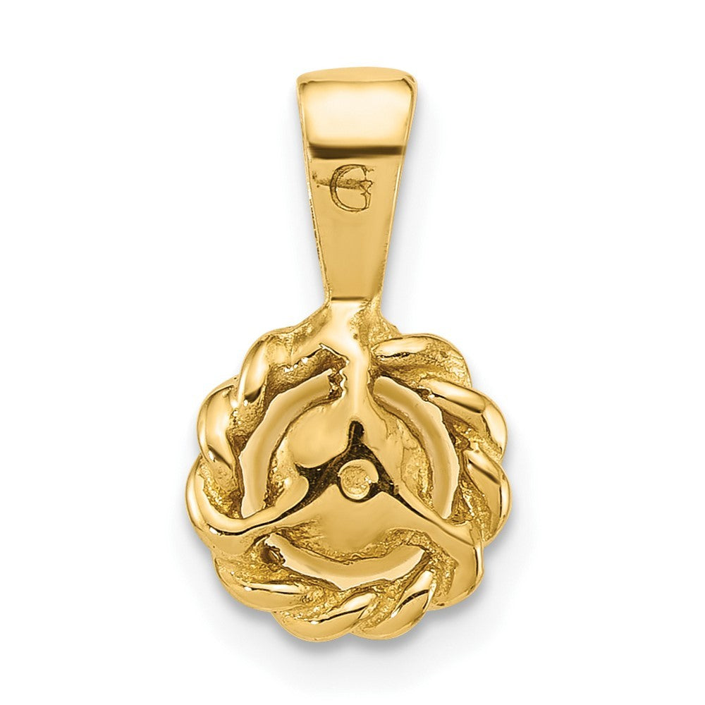 14k Yellow Gold 5-6mm Button White Cultured Pearl Twisted Edge Pendant