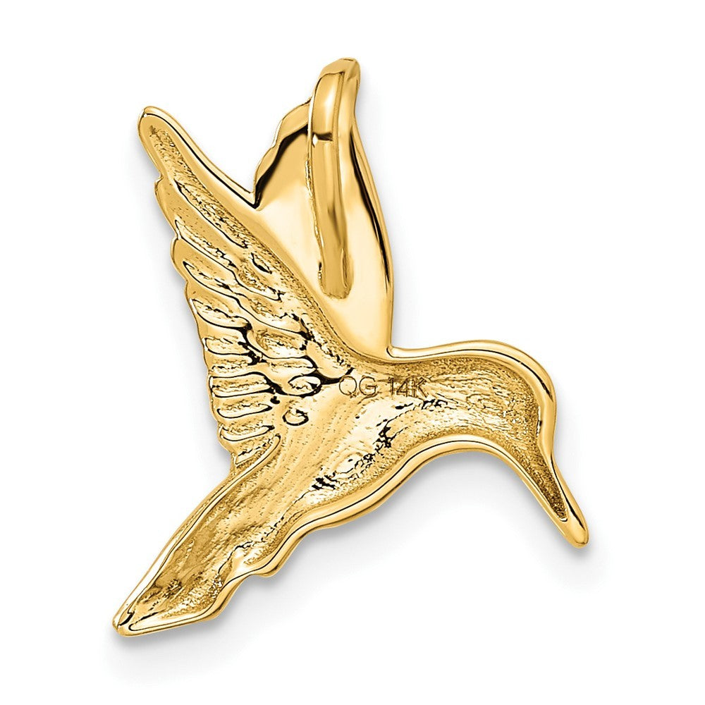 14k Yellow Gold Hummingbird Chain Slide
