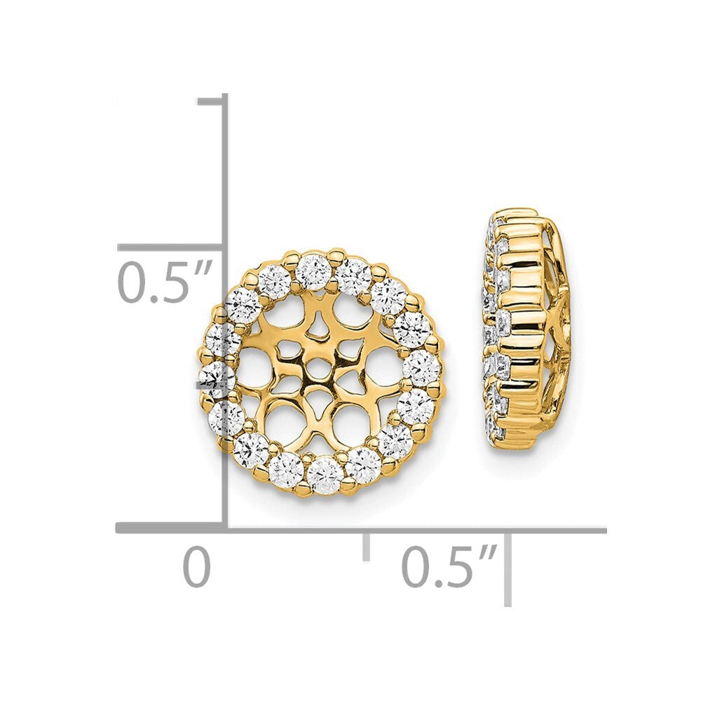 14k Yellow Gold Diamond Earring Jackets